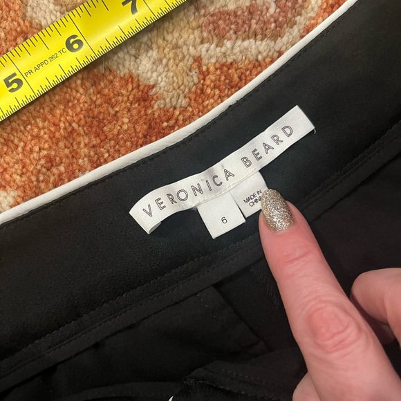 Veronica Beard Edia Black satin wide leg sz 6 tuxedo pants - Picture 14 of 16